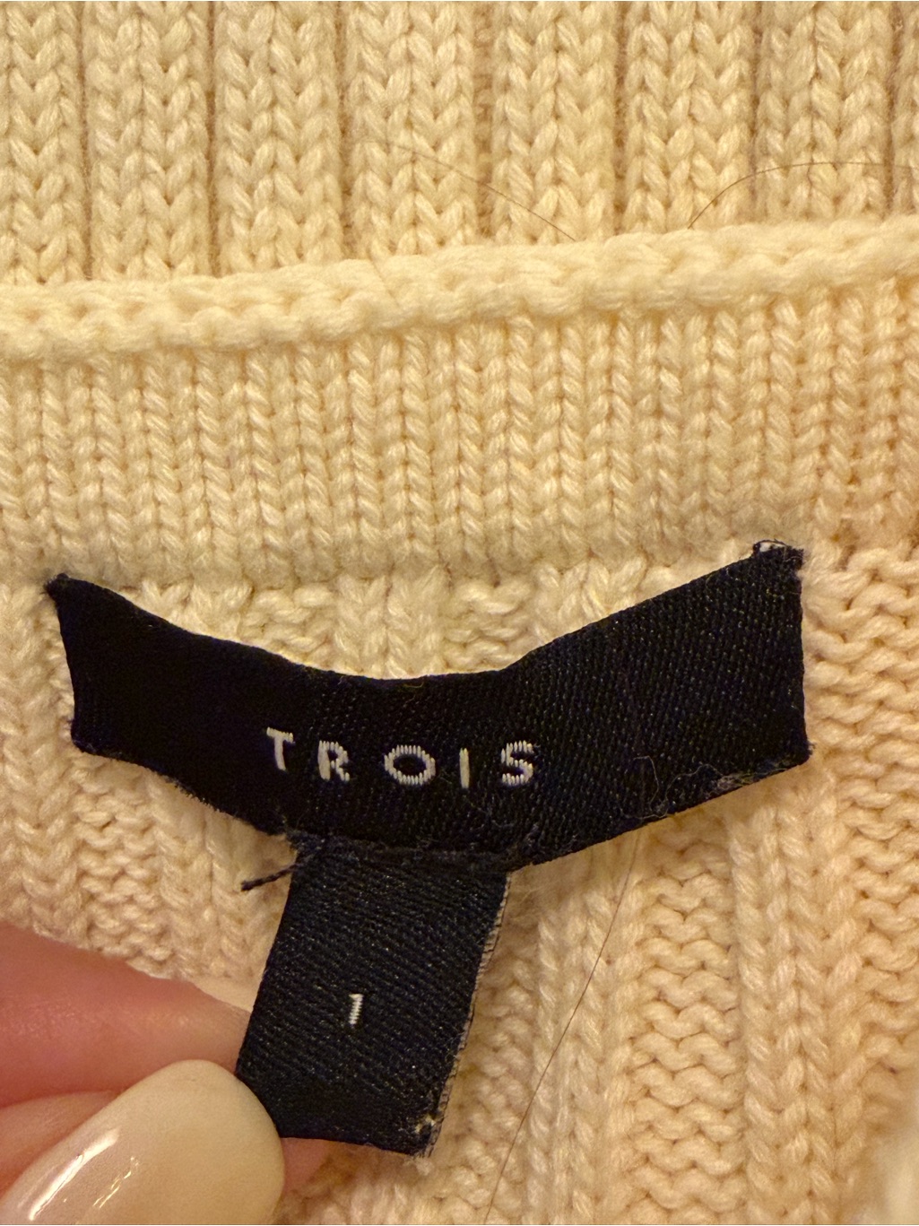 Cream Ribbed Knit Slip Dress With V-Neck - Size 4 Us — image 5 of 6